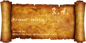 Kroner Anita névjegykártya